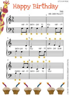 Free easy printable kids happy birthday sheet music