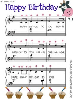 free printable sheet music for happy birthday